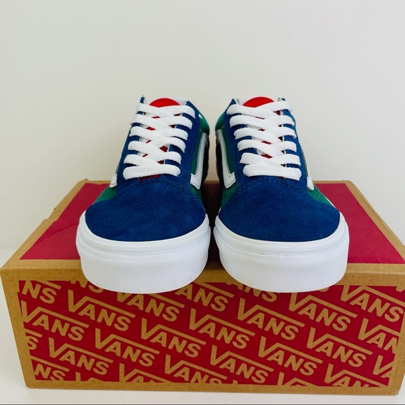 Vans Old Skool Low ‘Yacht Club’ Blue Green Yellow Sneakers 500714 Kid’s Size 3 - Picture 5 of 10